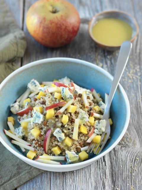 Salade sucrée-salée, lentilles et boulgour